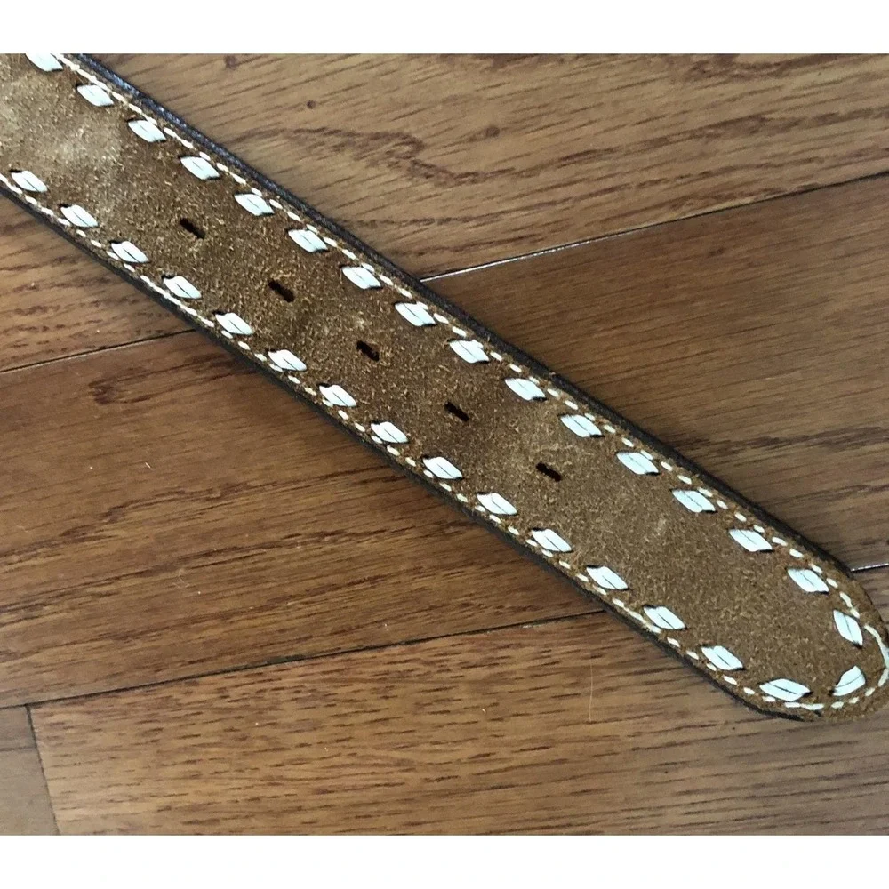 Vtg Leather Belt & Buckle Name 